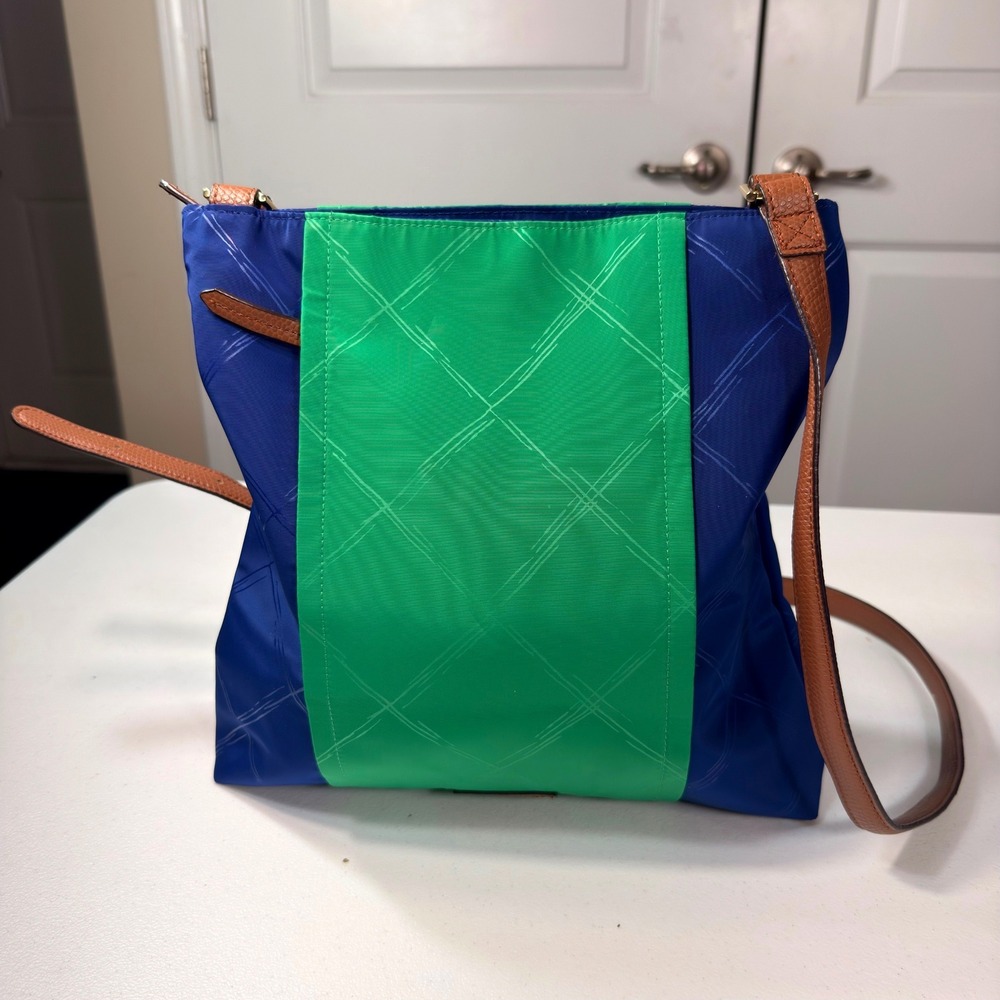 Vera Bradley Preppy Poly Molly Crossbody Evening Sky Clover Blue Green